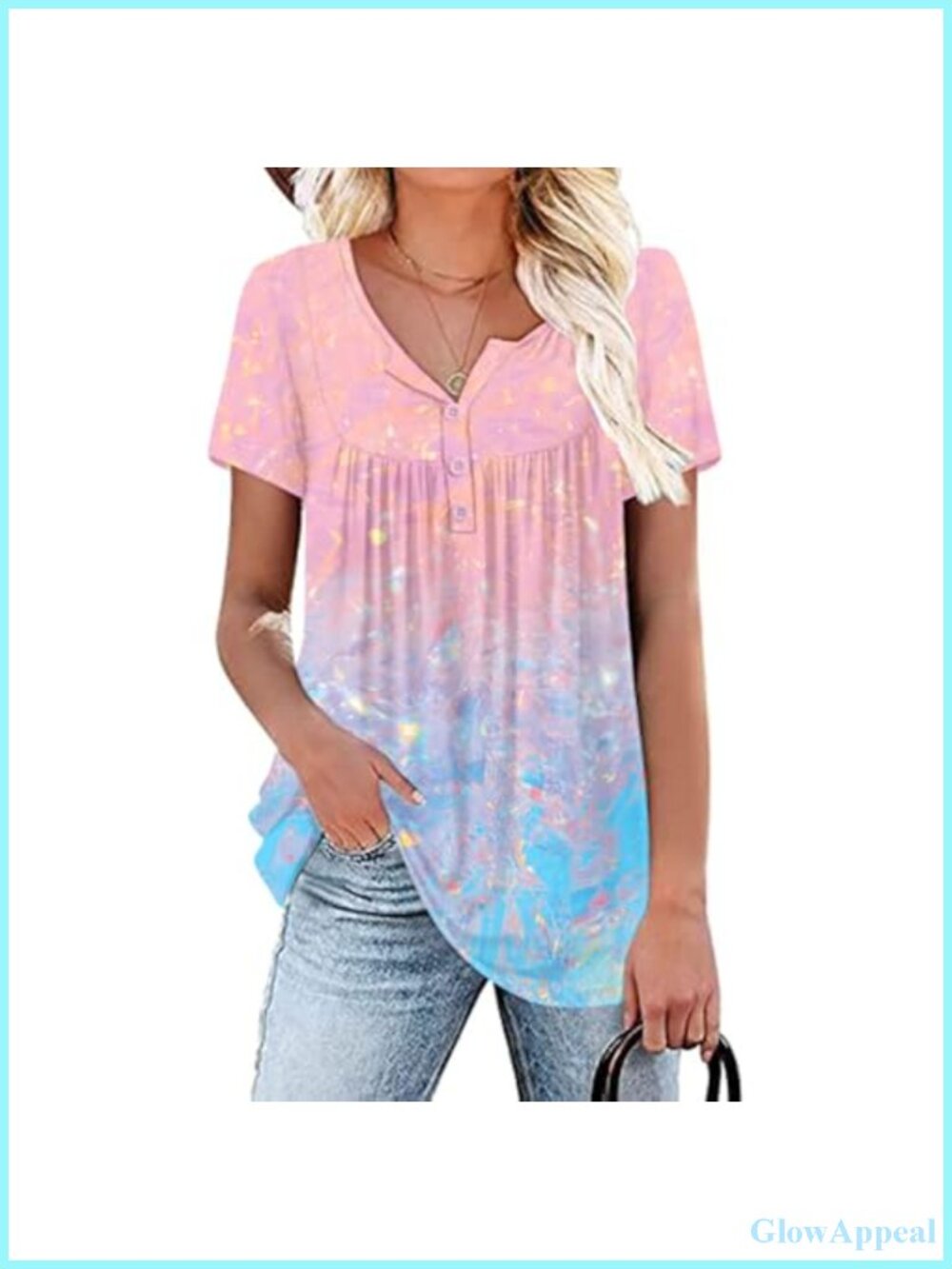 Womens Plus Size Lace Pleated Tunic Top Short Sleeve Blouse